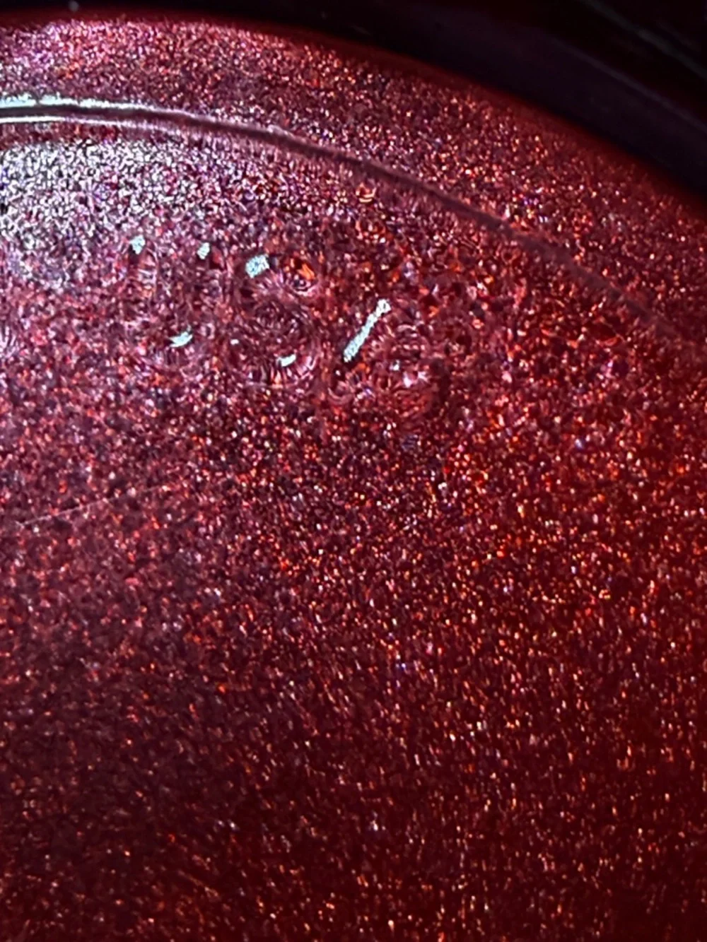 Red Textured Tempered Glass Tumbler Vase, 9” High, Made In USA, Very Heavy